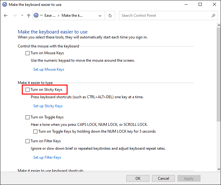 62e5688454aa9 كيفية إيقاف ثبات المفاتيح على Windows أو Mac أو Chromebook