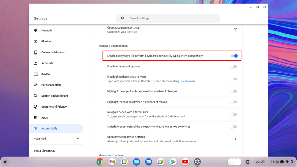 62e568b14709f كيفية إيقاف ثبات المفاتيح على Windows أو Mac أو Chromebook