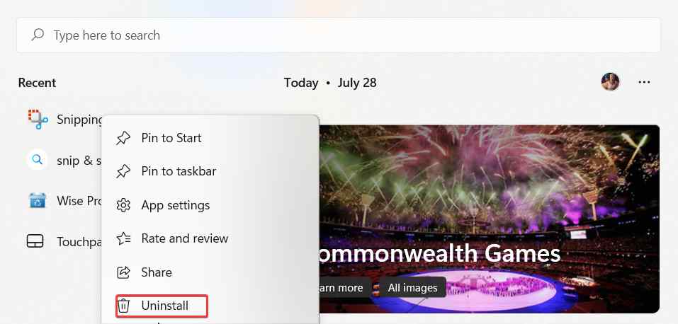 كيفية إصلاح ويندوز+Shift+S لا يعمل على Windows 11/10 63 إلغاء التثبيت