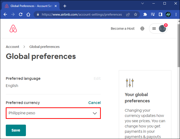 62e940bf77797 كيفية تغيير العملة في Airbnb
