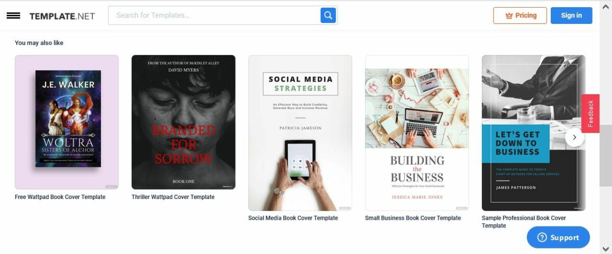 اختيار قالب Template.net