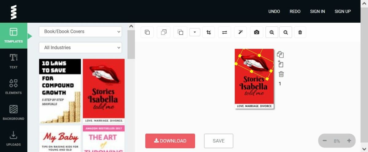 صفحة قالب كتاب GraphicSprings