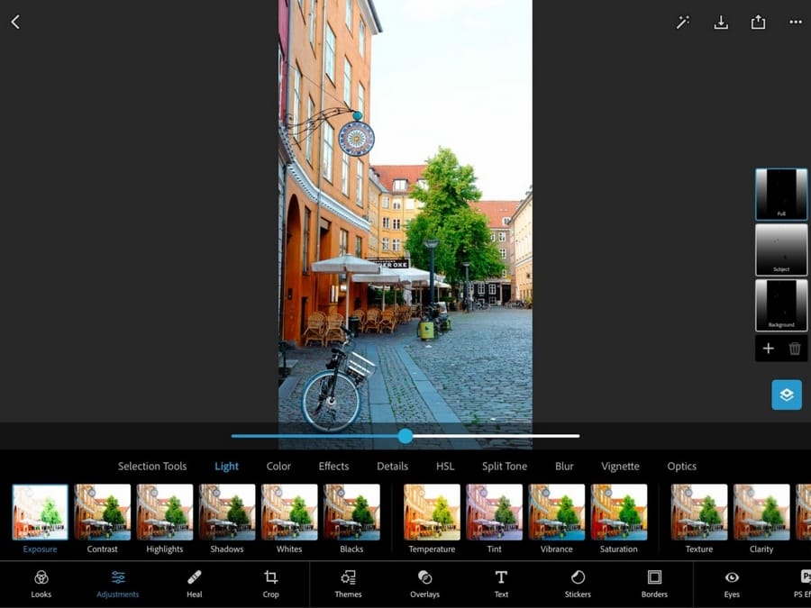 لقطة شاشة تعرض خيارات التحرير في PS Express
