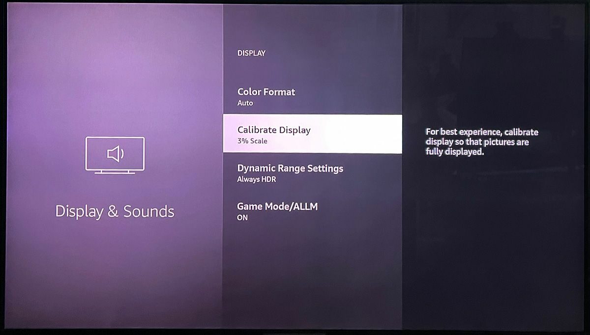 قائمة شاشة تلفزيون النار مع عنصر عرض معايرة