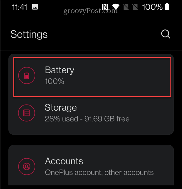 Afficher Spotify sur l'écran de verrouillage d'Android 9 Spotify battery setting
