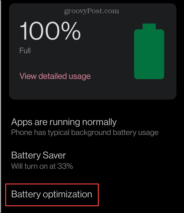 Afficher Spotify sur l'écran de verrouillage d'Android 10 8 battery optimization 1 Afficher Spotify sur l'écran de verrouillage d'Android