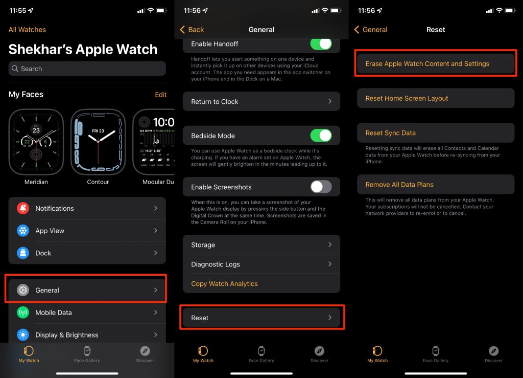 Apple Watch'u sıfırlama