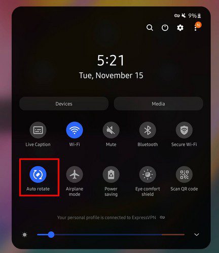 تفعيل التدوير التلقائي للكمبيوتر اللوحي