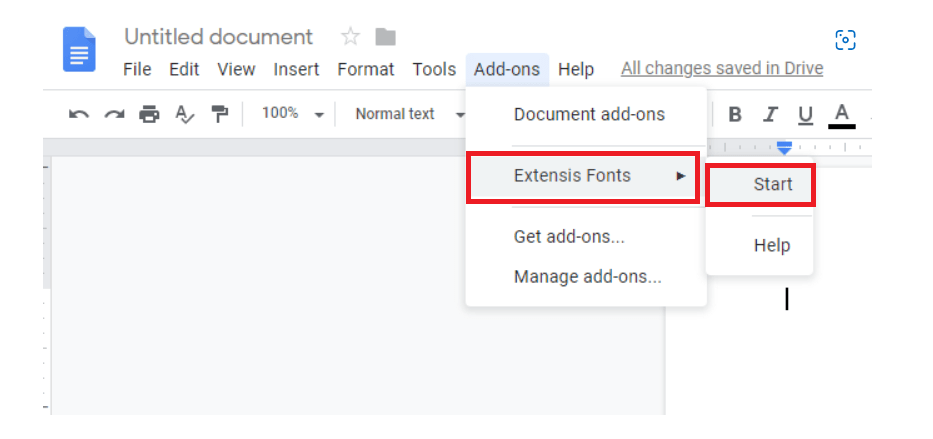 Google Docs Extensis Add-on