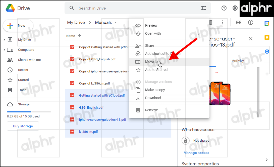 Google Drive Copy Multiple Files to New Folder 03 طريقة نسخ مجلد في جوجل درايف
