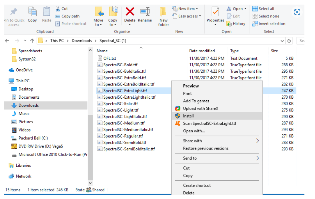 Google Font - Install
