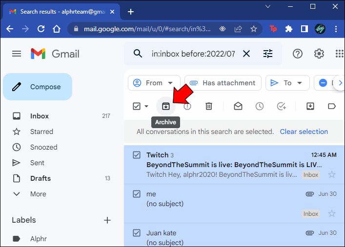 Comment archiver tous les e-mails dans Gmail 12 How to Archive All Old Emails in Gmail 6 1 Comment archiver tous les e-mails dans Gmail