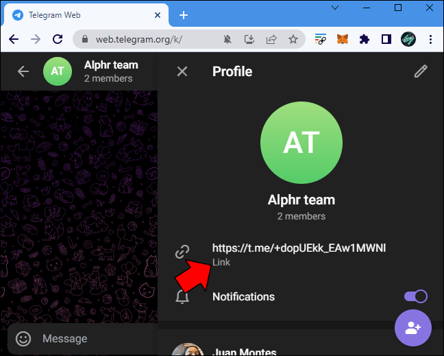 How to Create a Link in Telegram on a PC 5 1 Comment créer un lien vers un groupe dans Telegram ?