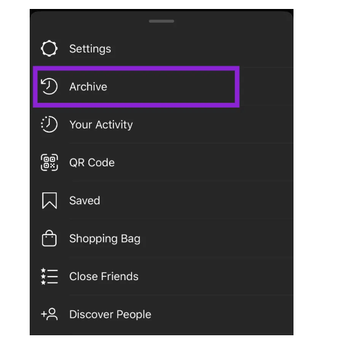 Instagram Menu Screen