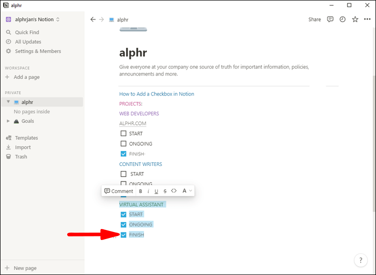 Comment décocher tout dans Notion 7 Notion 15 1 1 Comment décocher tout dans Notion