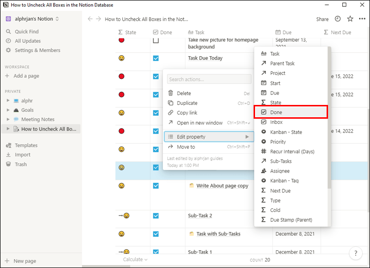 Comment décocher tout dans Notion 17 Notion 5 1 1 Comment décocher tout dans Notion