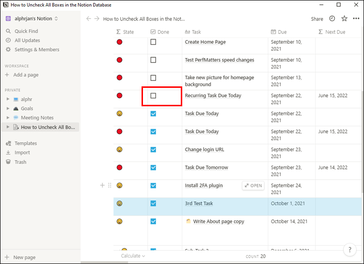 Comment décocher tout dans Notion 19 Notion 6 2 1 Comment décocher tout dans Notion