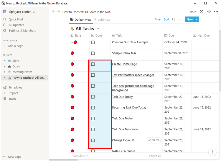 Comment décocher tout dans Notion 21 Notion 7 1 Comment décocher tout dans Notion
