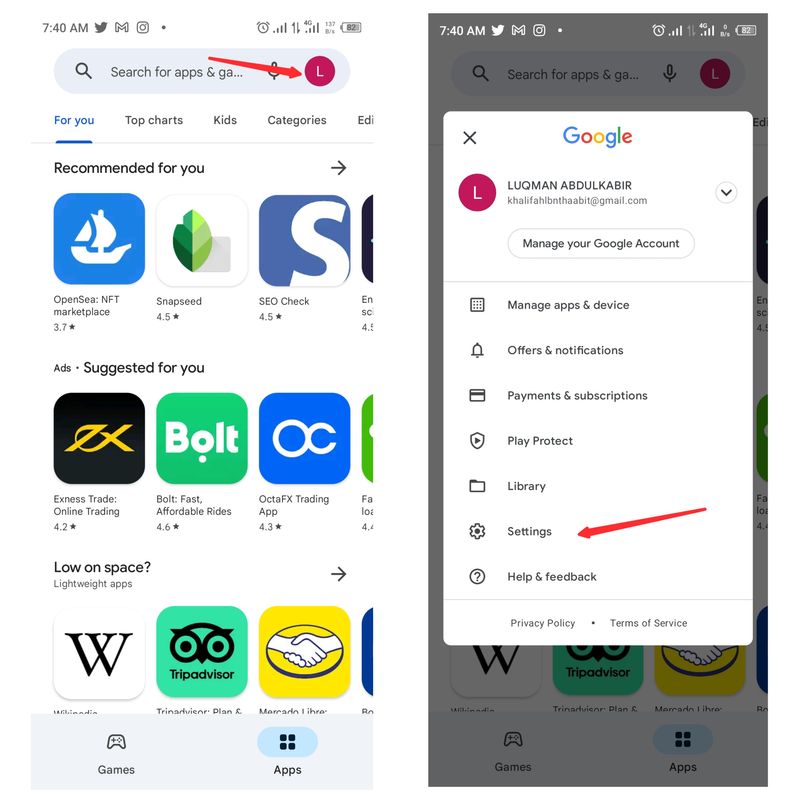 Google Play Store Güncelle - Step 1