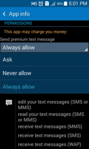 الأذونات لإصلاح خطأ الرسالة غير المرسلة
