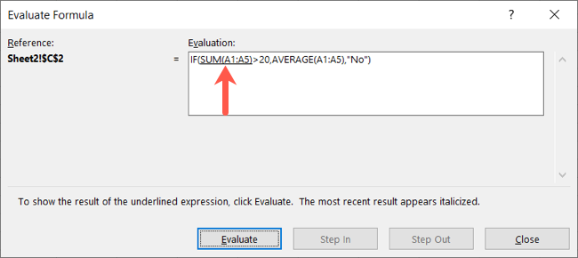 Evaluate underlined portion