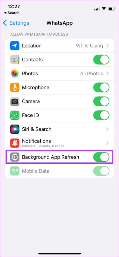 background app refresh