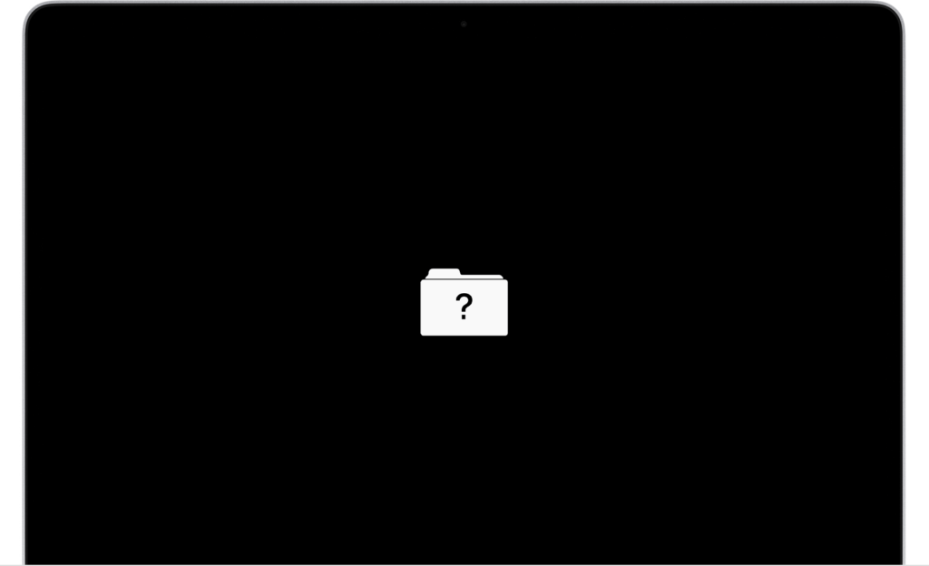 مجلد macbook بعلامة استفهام