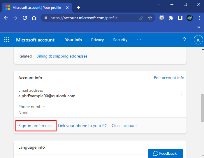 account2 كيفية تغيير البريد الالكتروني في Outlook