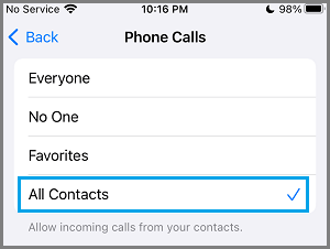 السماح باستقبال مكالمات من الأرقام المحفوظة فقط في آيفون 2 allow calls from contacts iphone السماح باستقبال مكالمات من الأرقام المحفوظة فقط في آيفون