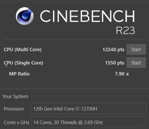 dell alienware m15 r7 cinebench