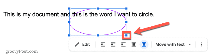google docs size handle
