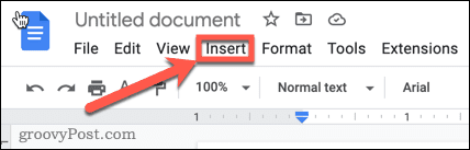 circle a word google docs insert menu 1 Comment encercler un mot dans Google Docs