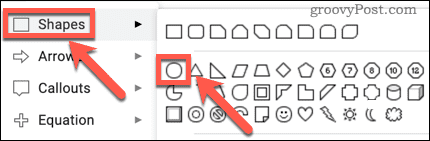 google docs insert oval