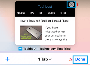 Les onglets de Safari disparaissent sur l'iPhone: Comment les réparer ? 4 close tab iphone safari 1 Les onglets de Safari disparaissent sur l'iPhone: Comment les réparer ?