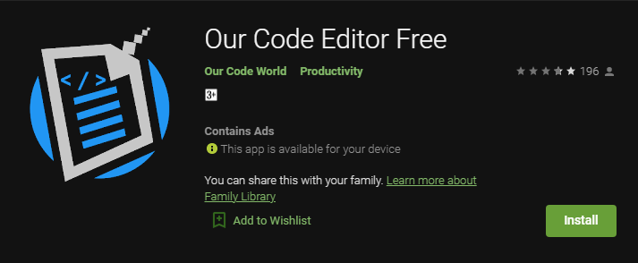 تطبيقات كتابة النصوص البرمجية على الأندرويد