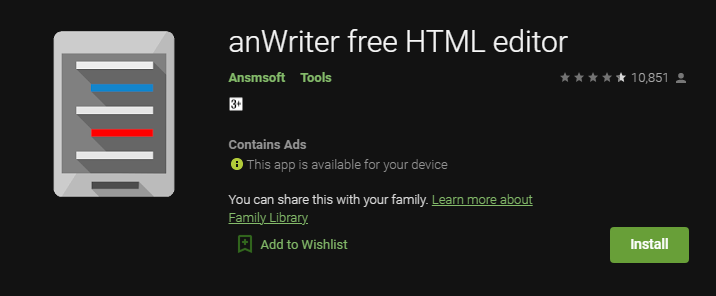 تطبيقات كتابة النصوص البرمجية على الأندرويد