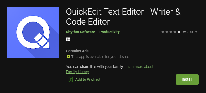 تطبيقات كتابة النصوص البرمجية على الأندرويد