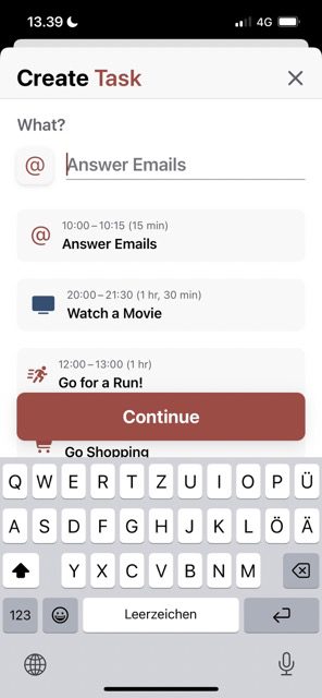 توضح كيفية إنشاء مهمة جديدة في لقطة شاشة منظمة