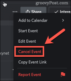 Comment créer un événement sur Discord 23 Cancelling a Discord event