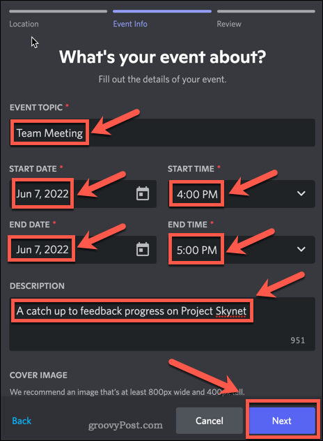 Comment créer un événement sur Discord 14 Creating a Discord event in a text channel