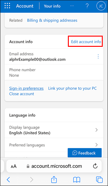 edit iphone كيفية تغيير البريد الالكتروني في Outlook