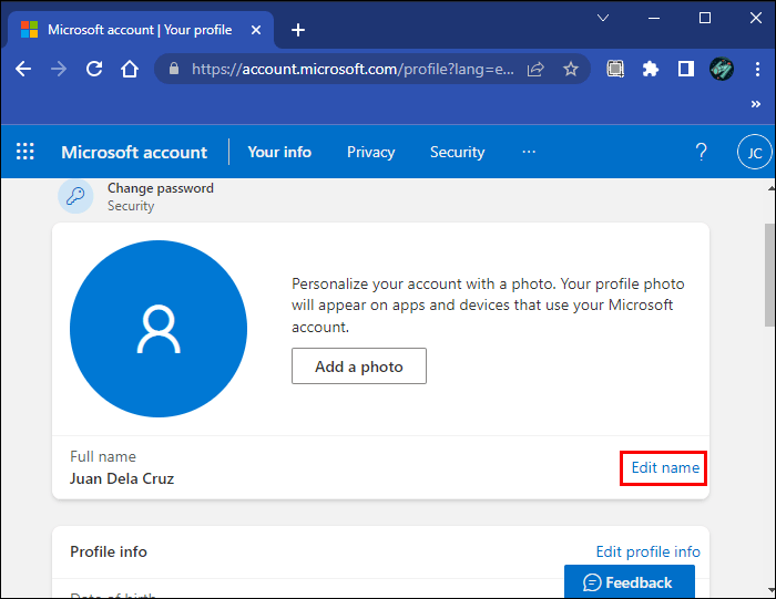 edit name1 كيفية تغيير البريد الالكتروني في Outlook