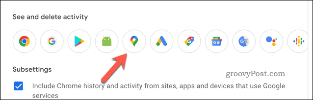 Google my activity Google Maps icon