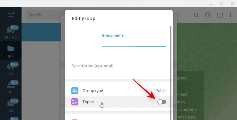 how to create group topics in telegram 17 كيفية إنشاء موضوع في دردشة جماعية على Telegram