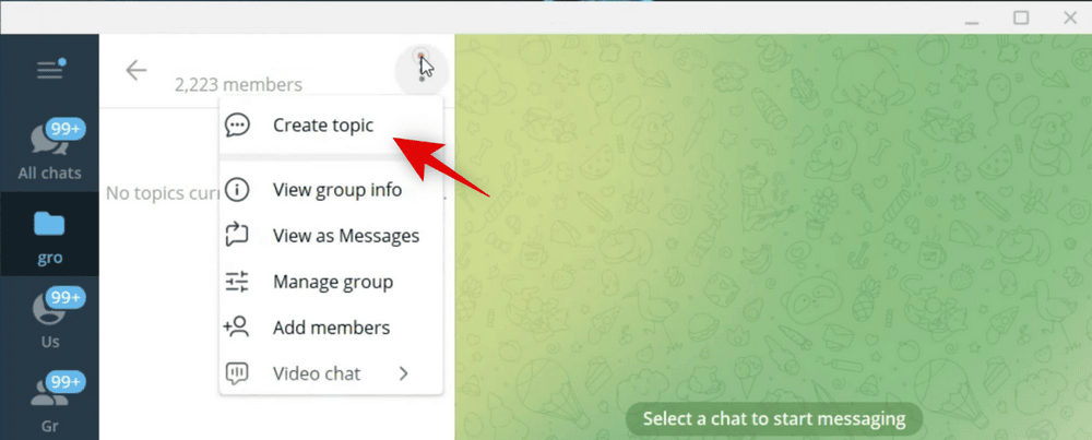 how to create group topics in telegram 20 1 كيفية إنشاء موضوع في دردشة جماعية على Telegram