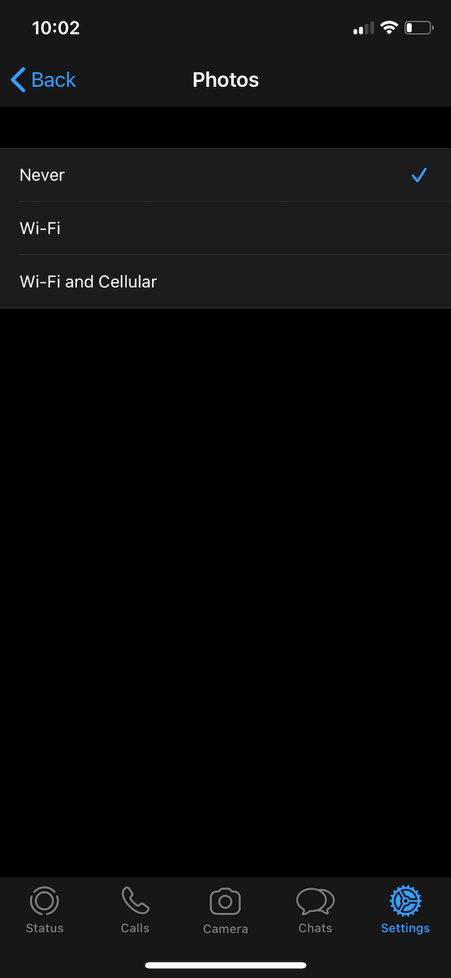 iOS Turn off Auto Download WhatsApp 2 1 iPhone'da Yinelenen Fotoğrafları Silme