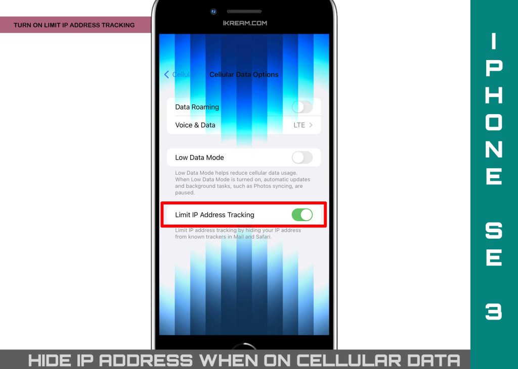 limit ip address tracking iPhone SE 3 cellular data SWITCHON 1024x731 1 iPhone Hücresel Veri Kullanırken IP Adresi Nasıl Gizlenir