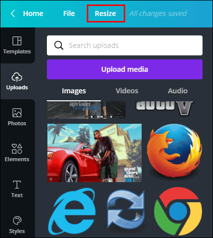 2 8 كيفية تغيير الأبعاد في Canva