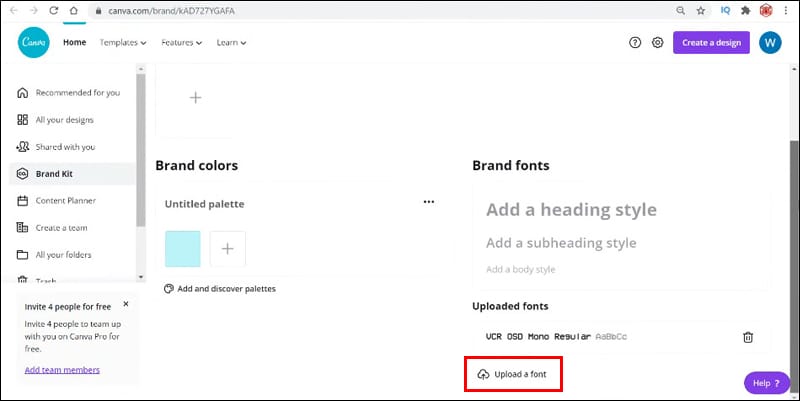 3 11 كيفية تحميل خط إلى Canva