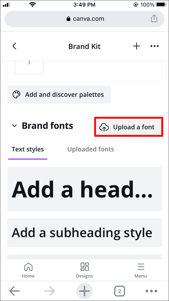 3 50 كيفية تحميل خط إلى Canva